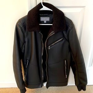 Black leather Michael Kors Coat